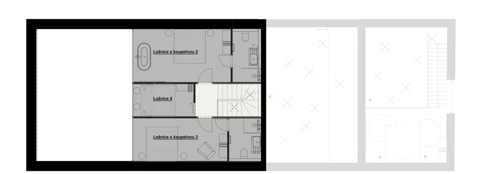 Rzut Dużego apartamentu — piętro